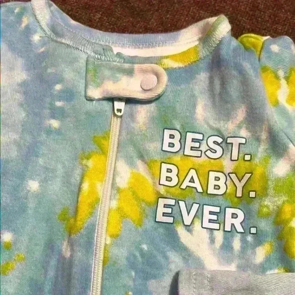 “Best Baby Ever” Tie-Dye Romper & “Little Brothers Get Luigi” Blue Onesie - Picture 4 of 9